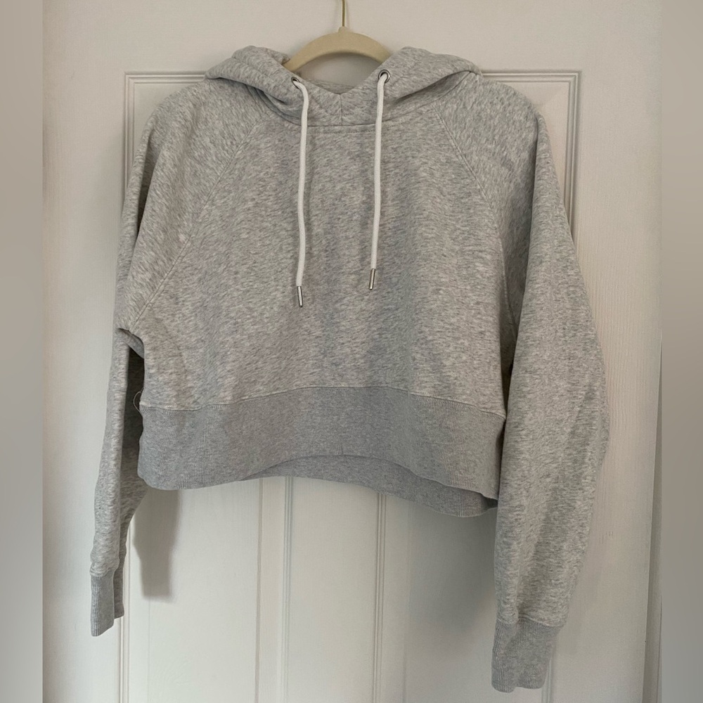 Abercrombie & Fitch Light Gray Cropped Women's Hoodie